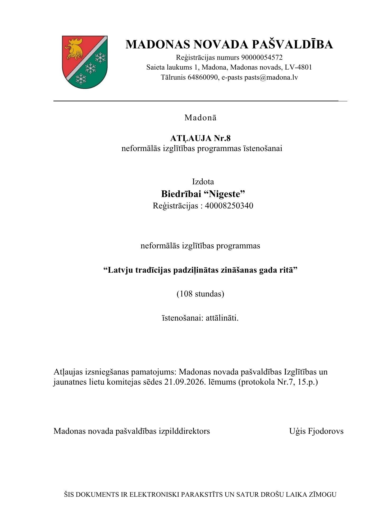 Baltu skolas II līmeņa apmācības - apstiprināts neformālās izglītības programmas saturs